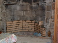 Interior firebrick after one day's work